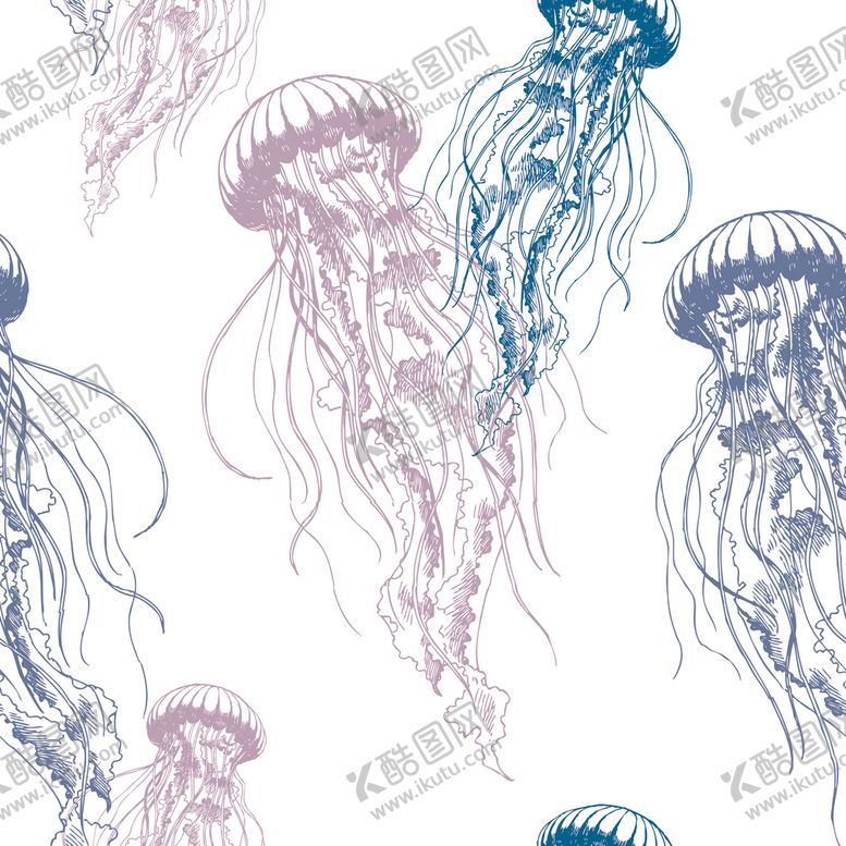 编号：66728910061550266844【酷图网】源文件下载-海鲜水彩插画图案
