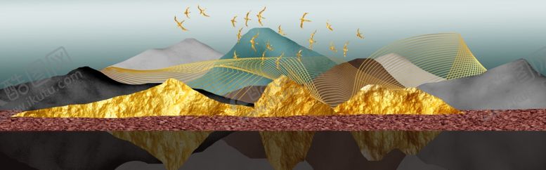 编号：26980106171756139068【酷图网】源文件下载-轻奢山水画