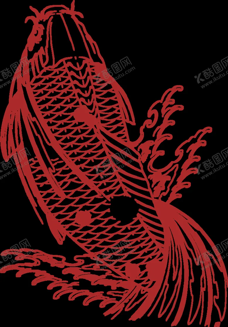 编号：76272810171606223814【酷图网】源文件下载-鲤鱼 锦鲤 窗花 传统 花纹