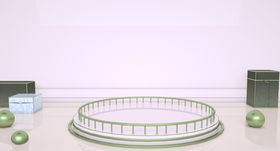 C4D几何简约电商展台