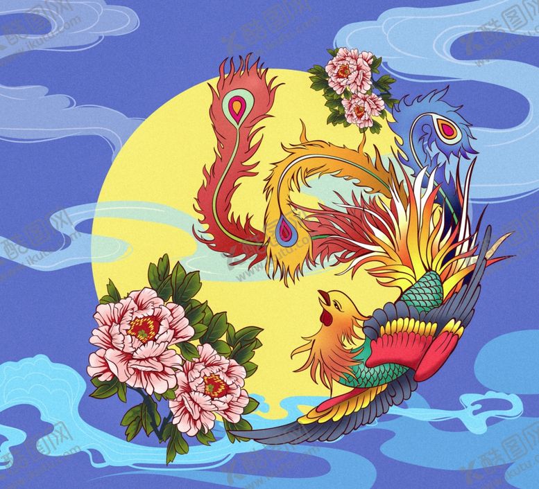 编号：97181405071505259317【酷图网】源文件下载-国潮凤凰插画