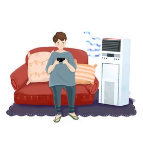吹空调