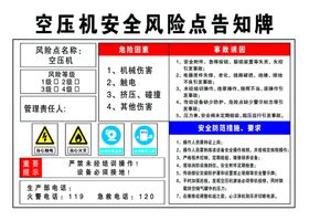 压力管道安全风险点告知牌