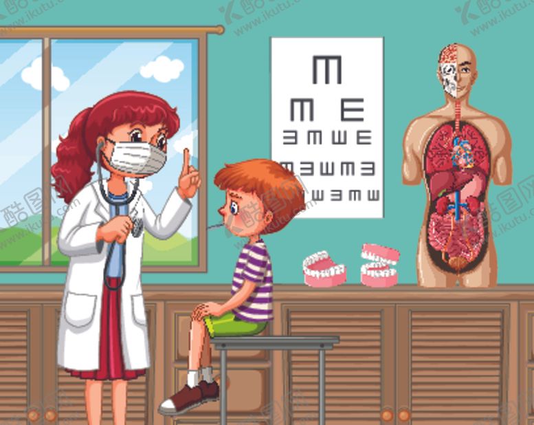 编号：57608209171432179761【酷图网】源文件下载-卡通儿童看病