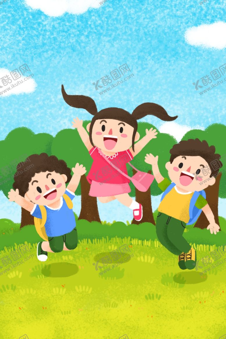编号：50061609192149529473【酷图网】源文件下载-户外儿童郊游插画海报素材