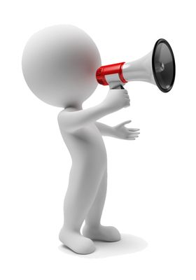 喇叭人物团结小白人企业海报素材