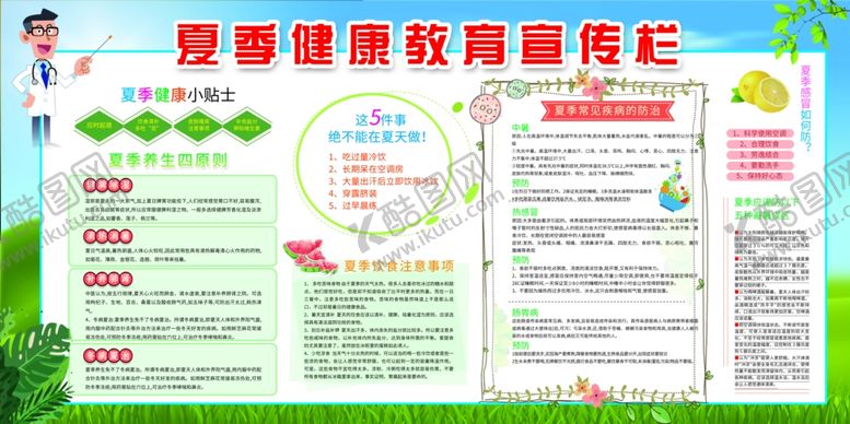 编号：47022310260223128121【酷图网】源文件下载-夏季健康标语警示宣传展板