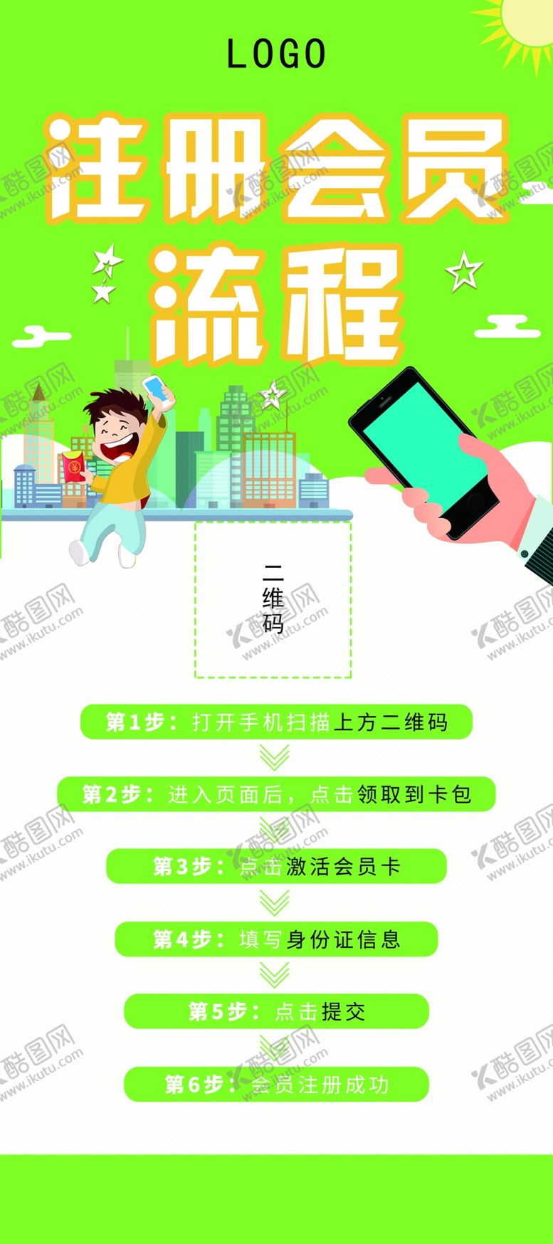 编号：31255003200256239151【酷图网】源文件下载-注册会员流程展架