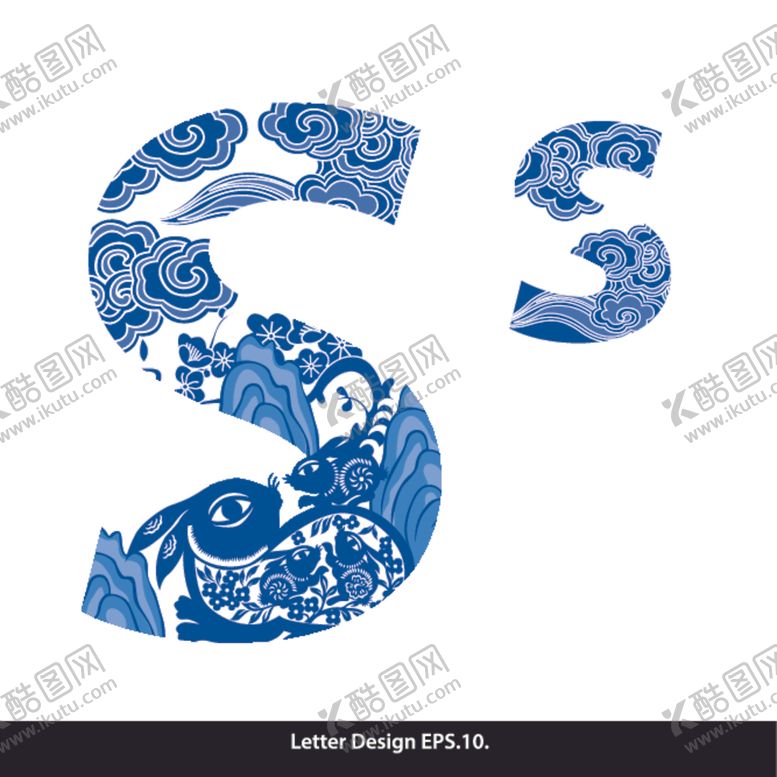 编号：79478605021131128747【酷图网】源文件下载-创意青花瓷英文字母