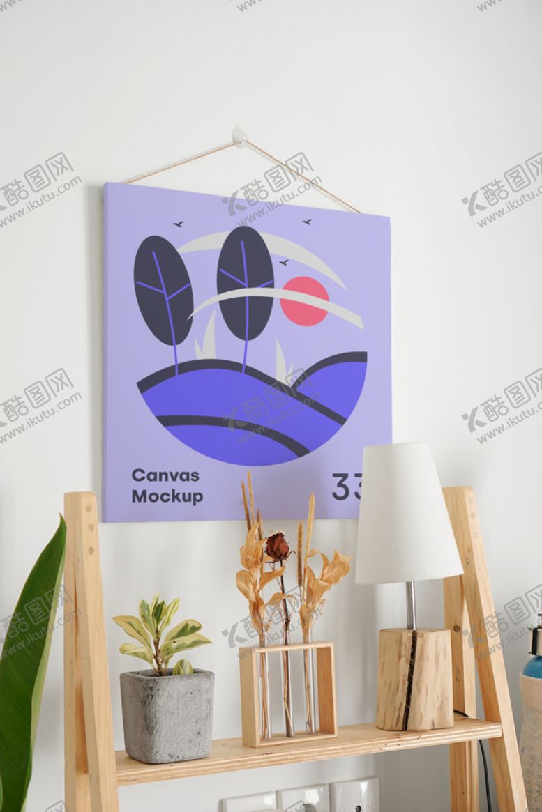 编号：40928309142020356823【酷图网】源文件下载-油画画板壁画挂画应用场景样机高端大气