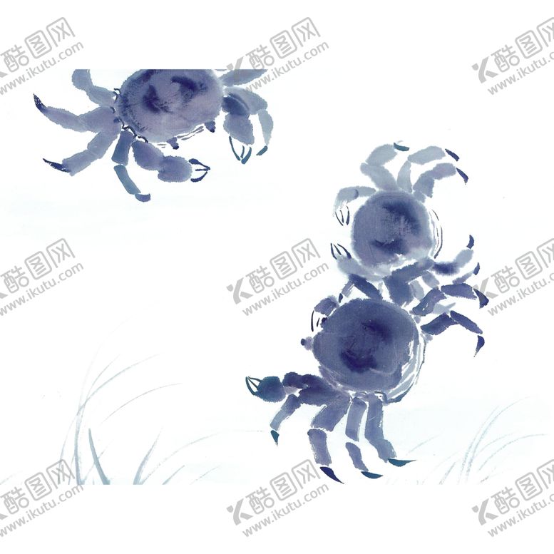 编号：77753805110213348346【酷图网】源文件下载-水墨蟹装饰素材