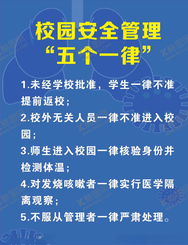 编号：23423209091549505907【酷图网】源文件下载-校园安全管理五个一律