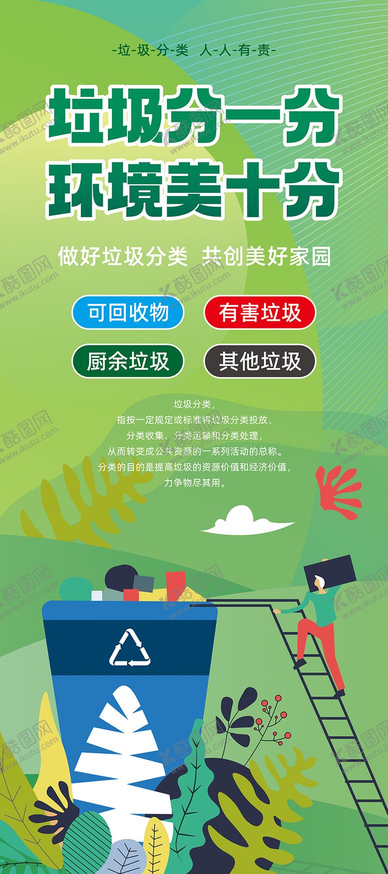 编号：35616402030004041215【酷图网】源文件下载-绿色保护环境垃圾分类活动宣传海报