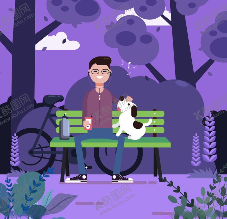 编号：61474810290146212921【酷图网】源文件下载-长椅休闲男子