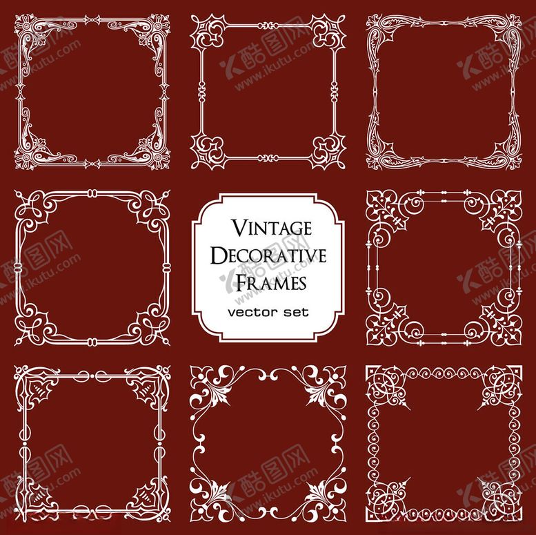 编号：66810210310358323709【酷图网】源文件下载-复古红色边框矢量图素材