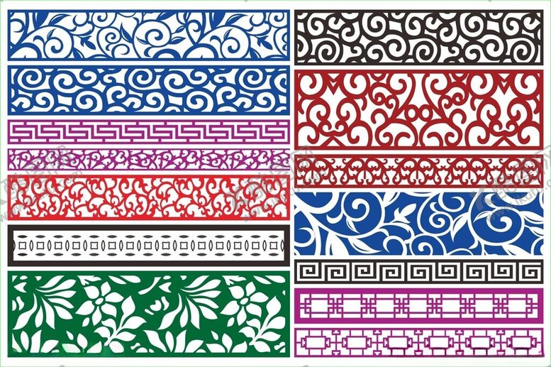 编号：59278311020442435805【酷图网】源文件下载-窗花镂空花纹屏风隔断雕花