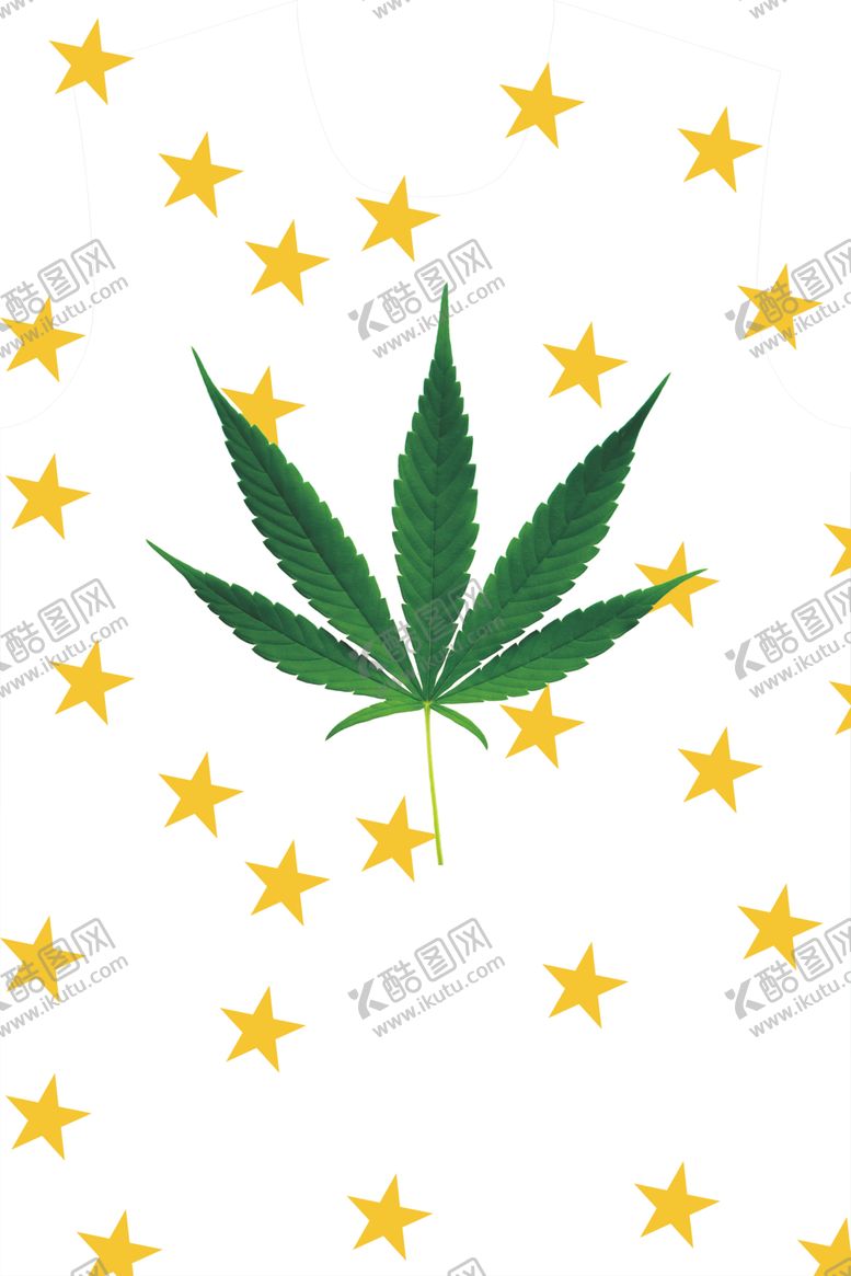 编号：61556606241942062634【酷图网】源文件下载-星星叶子男装印花