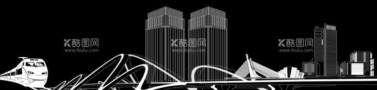 编号：63263412081042539140【酷图网】源文件下载-沈抚地标建筑线条图