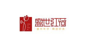 荷花红色文艺logo