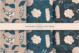 复古花卉图案设计素材