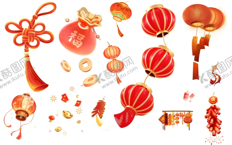 编号：56108902272323193916【酷图网】源文件下载-灯笼春节元素png