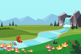 矢量春天背景色插图季清新