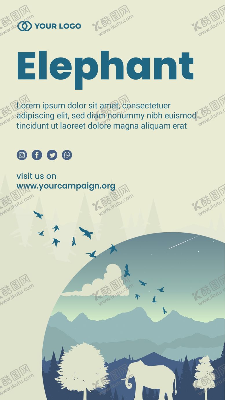 编号：32027910070854366358【酷图网】源文件下载-创意动物主题海报设计