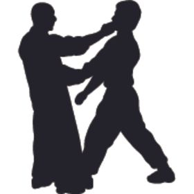 武术格斗剪影泰拳轮廓功夫矢量图