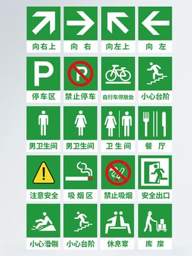 常见交通与安全指示标志