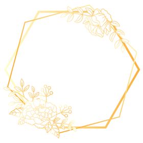 金色边框植物花环留言免抠图png
