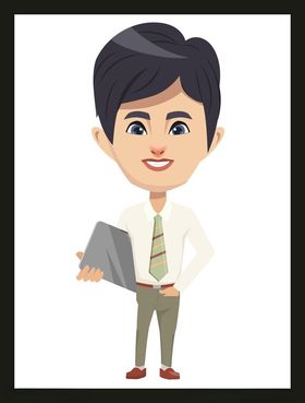 手绘商务人物办公办公士