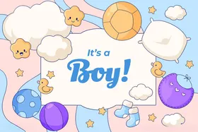 男孩主题婴儿派对装饰图