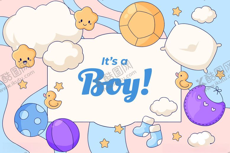 编号：18007411171306162291【酷图网】源文件下载-男孩主题婴儿派对装饰图