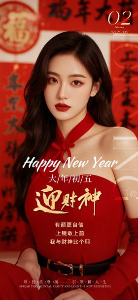 医美新年抗衰早安宣传海报