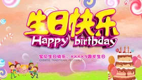 生日快乐宴会展板酒会舞会