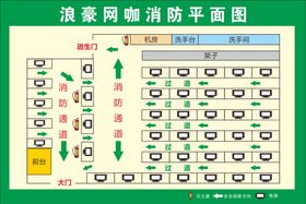 网吧消防平面图