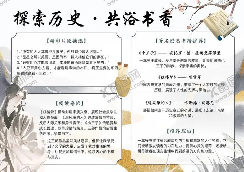 编号：12708304191348556501【酷图网】源文件下载-艺术手抄报海报插画美术国风