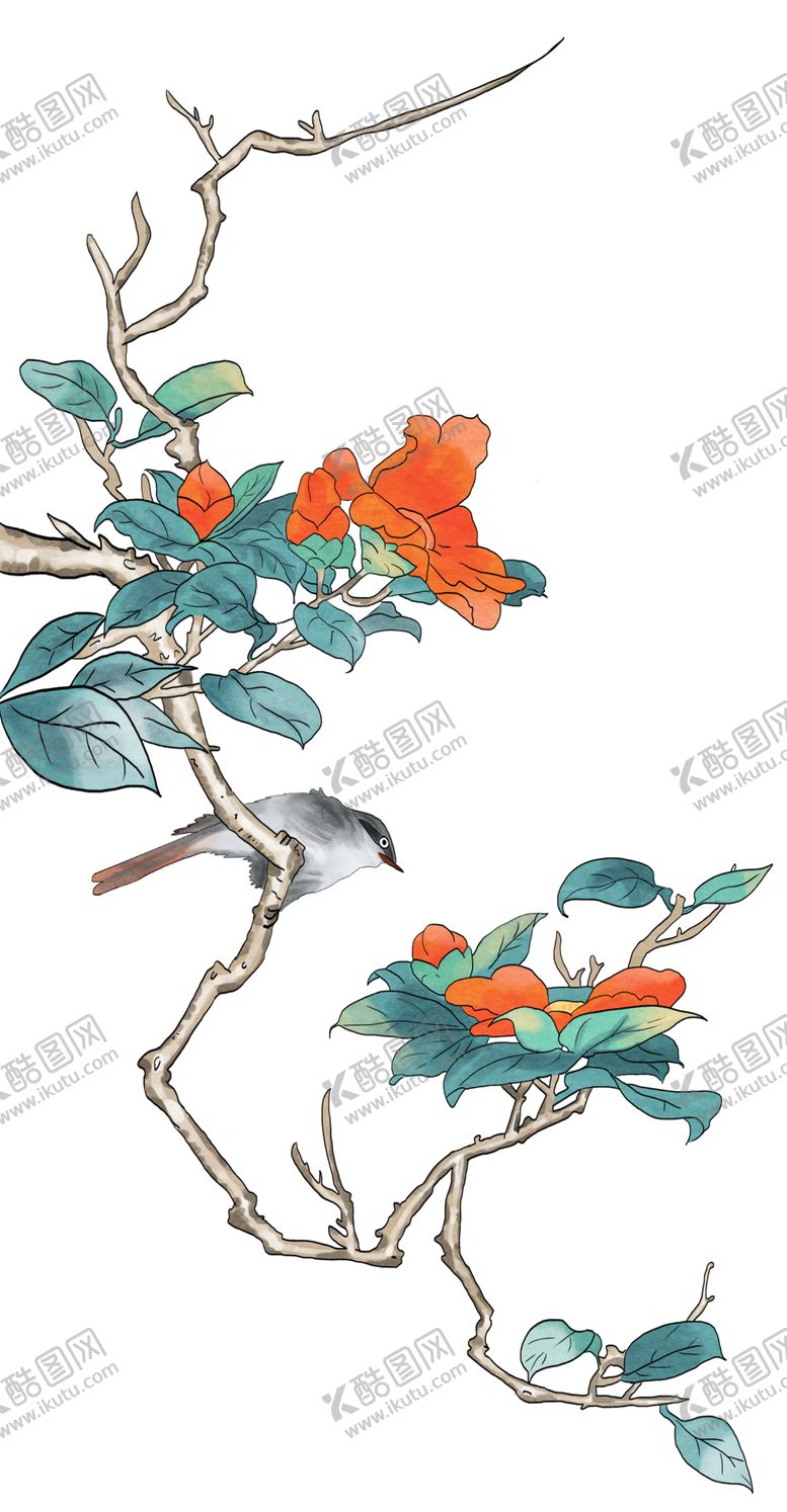 编号：87500709212110447618【酷图网】源文件下载-中国古风传统花鸟图案