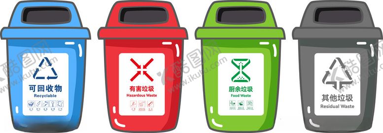 编号：68947802252150028221【酷图网】源文件下载-垃圾分类垃圾桶