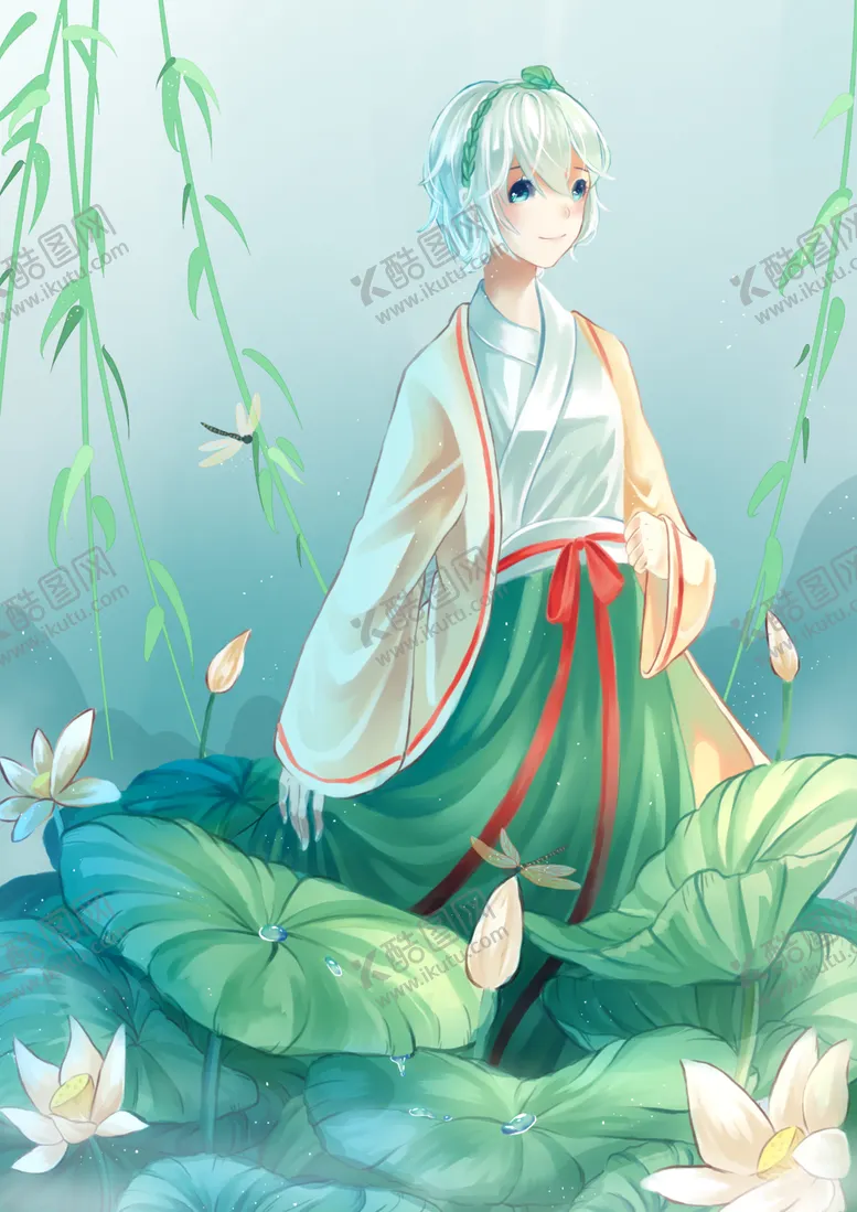 古风人物美女插画素材装饰芯壁纸装饰动漫设计桌面壁纸