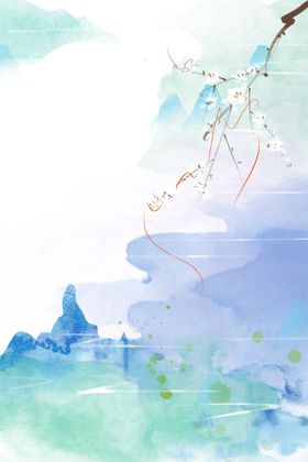 手绘古风插画背景图片中国展板中国