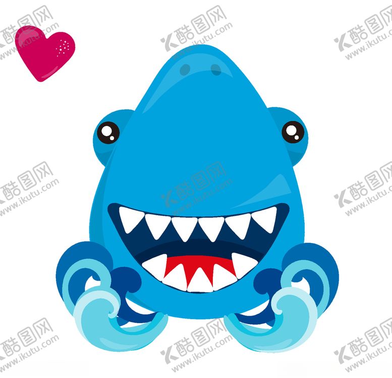 编号：91744207140037242136【酷图网】源文件下载-鲨鱼卡通手绘矢量素材
