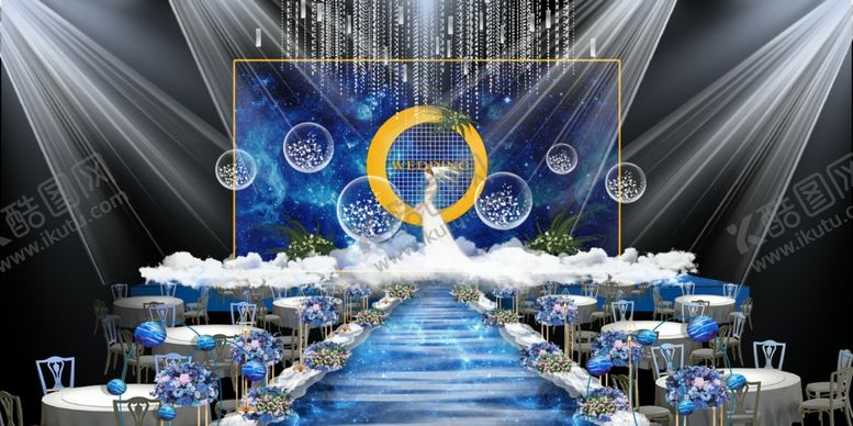 编号：33790809271037455743【酷图网】源文件下载-蓝色婚礼星空婚礼效果图