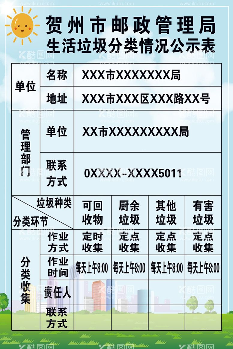 编号：43287109191344484691【酷图网】源文件下载-生活垃圾分类公示牌