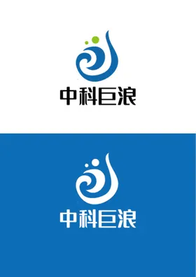 科技标识设计简约字母浪花