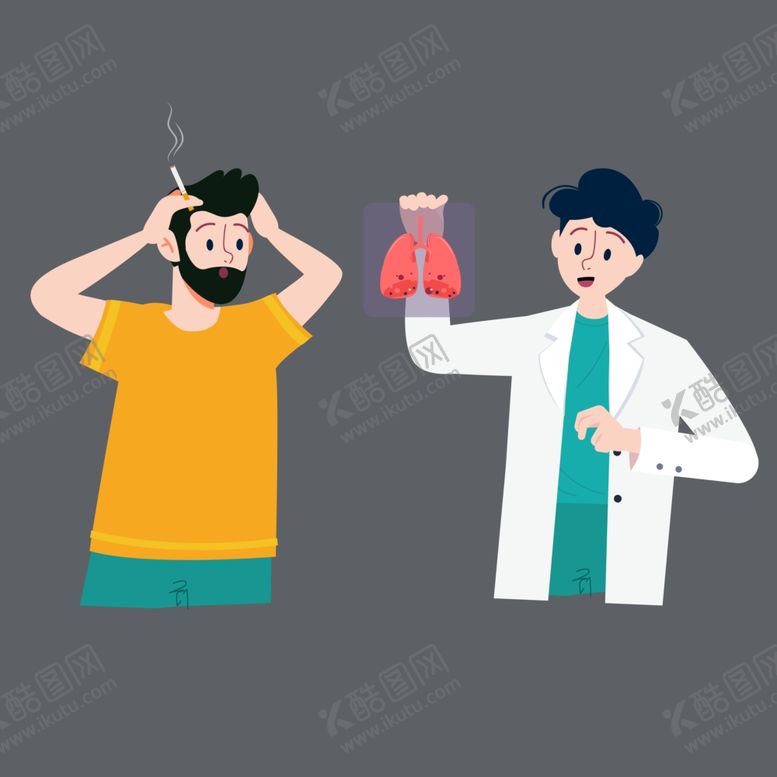 编号：57590209221600584972【酷图网】源文件下载-医生告诫烟民吸烟伤肺
