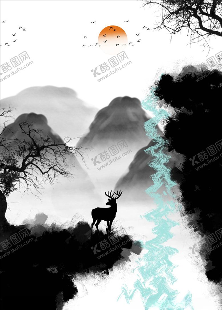 编号：15799005052315114771【酷图网】源文件下载-水墨装饰画