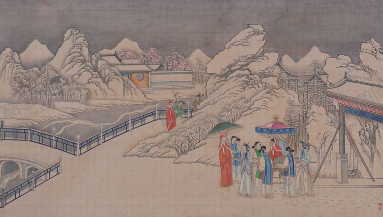 编号：95737109272324588989【酷图网】源文件下载-红楼梦场景精美工笔画