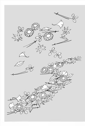 线描花朵