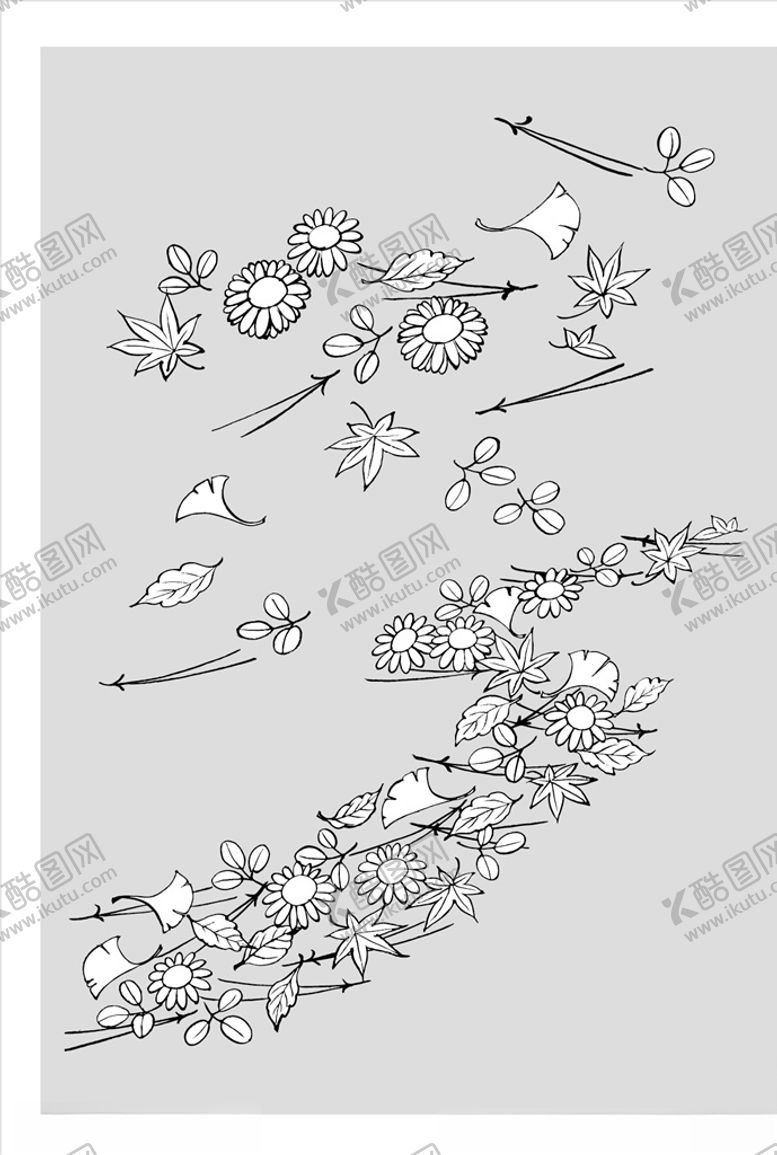 编号：91462910291244057829【酷图网】源文件下载-线描花朵
